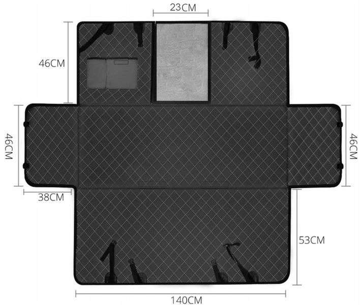Mata do samochodu tkanina Reverse czarny 140 cm x 209 cm zdjęcie 8