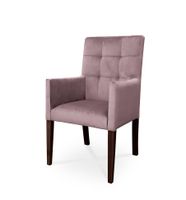 Fotel CAROL / antyczny róż / noga orzech / R62