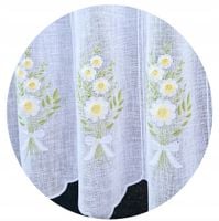 ZAZDROSTKA kuchenna firana do kuchni BUKIET kwiaty HAFTOWANA 100x40
