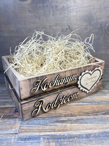 SKRZYNKA DREWNIANA PODZIĘKOWANIE DLA GOŚCI WESELNYCH RODZICÓW CHRZESTNYCH na Arena.pl
