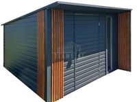 Schowek - domek ogrodowy 3x3 drzwi okno dekor z lameli dach TS1100