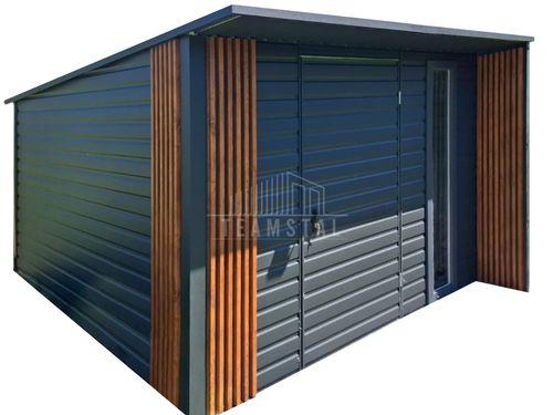 Schowek - domek ogrodowy 3x3 drzwi okno dekor z lameli dach TS1100 na Arena.pl