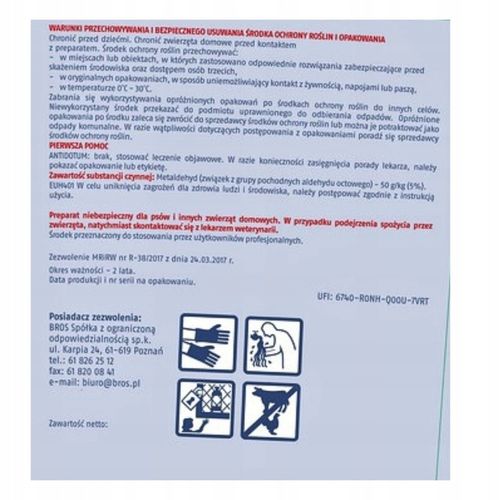 BROS Na Ślimaki Snacol Granulat TRUTKA Na Ślimaki Skuteczny Preparat na Arena.pl