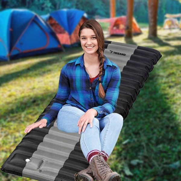 MATERAC DMUCHANY TURYSTYCZNY DO NAMIOTU ZWIJANY MOCNY + WBUDOWANA POMPKA zdjęcie 9