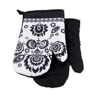 Rękawice kuchenne 18x27 z magnesem 2 szt. łowicki białe