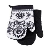 Rękawice kuchenne 18x27 z magnesem 2 szt. łowicki białe