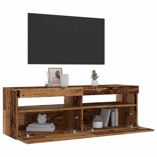 Szafka pod TV z oświetleniem LED, stare drewno, 120x35x40 cm na Arena.pl