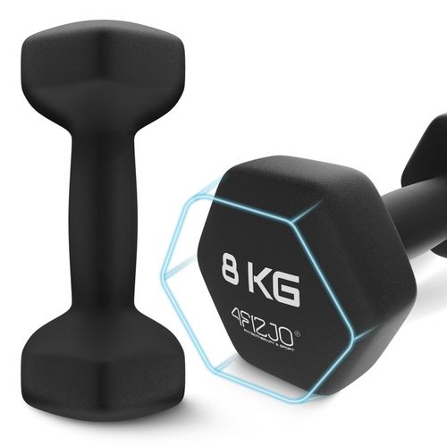 HANTLE CIĘŻARKI DO ĆWICZEŃ HANTELKI ŻELIWNE ANTYPOŚLIZGOWE ZESTAW 2x8 KG na Arena.pl