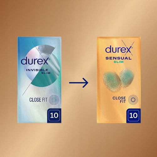 Prezerwatywy DUREX SENSUAL SLIM super cienkie dopasowane nawilżone 10 szt. na Arena.pl