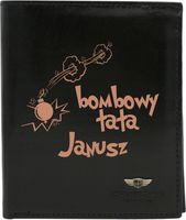 Portfel męski skórzany GRAWEROWANY prezent dla TATY OJCA personalizacja