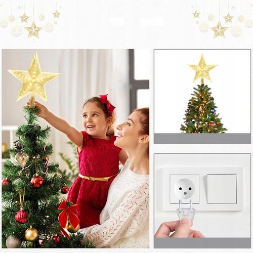 Gwiazda Czubek 31 Led Biały Ciepły na Choinkę Święta Świecąca Ozdoba Szpic na Arena.pl