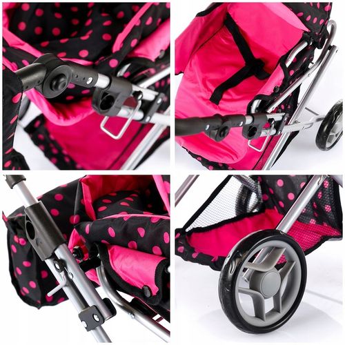 WÓZEK DLA LALEK GŁĘBOKI SPACERÓWKA GONDOLA 3w1 KINDERPLAY TORBA POŚCIEL na Arena.pl