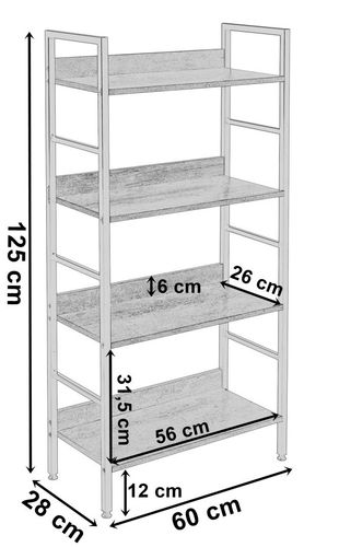 Regał industrialny loft Varberg Modern Oak na Arena.pl
