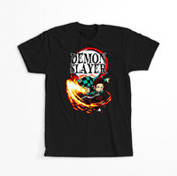 Koszulka Czarna Demon Slayer / Kimetsu no Yaiba / Miecz zabójcy demonów - WYBIERZ KOLOR KOSZULKI I FASON Damska M