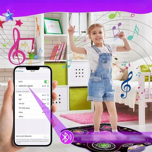 MATA DO TAŃCA DLA DZIECI MATA DO TAŃCA MUZYCZNEGO Z LED BLUETOOTH 9POZIOMÓW na Arena.pl