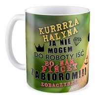 Kubek z nosaczem Nie mogem do roboty iść