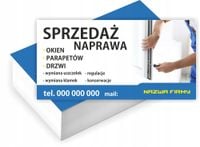 Wizytówki firmowe PROJEKT GRATIS 100 sztuk SPRZEDARZ NAPRAWA OKIEN DRZWI