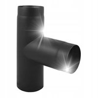 Trójnik spalinowy dymowy do komina pieca czarny 90 stopni fi 130 mm DARCO