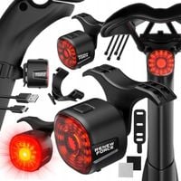 MOCNA CZERWONA TYLNA LAMPKA ROWEROWA LED 6 trybów tył tyłu 100 godzin