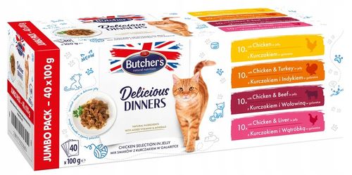 Karma mokra dla kota Butchers Jumbo Pack mix smaków saszetka 40x100g na Arena.pl