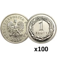 Narodowy Bank Polski: 1 złoty Worek Menniczy (100 sztuk) - Różne Roczniki