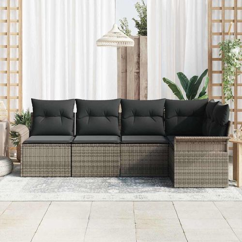 Zestaw Sof na Ogród 5 pcs 242.5 x 132.5 x 85 cm Polirattan na Arena.pl
