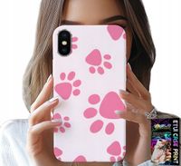 ETUI DO IPHONE X / XS - RÓŻOWE PSIE ŁAPKI, PLECKI, OBUDOWA CASE