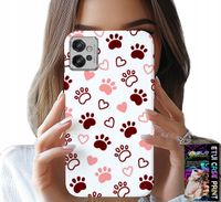 ETUI DO MOTOROLA G32 - PSIE ŁAPKI NA BIAŁYM TLE, PIES, KOT, MIŚ