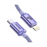 Kabel USB-C do Lightning Baseus Crystal Shine, 20W, PD, 1.2m (fioletowy)