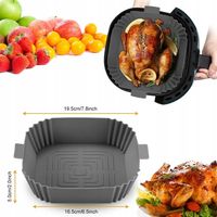 2X Wkładki do Pieczenia Frytkownicy Silikonowy Garnek Foremki do Piekarnika