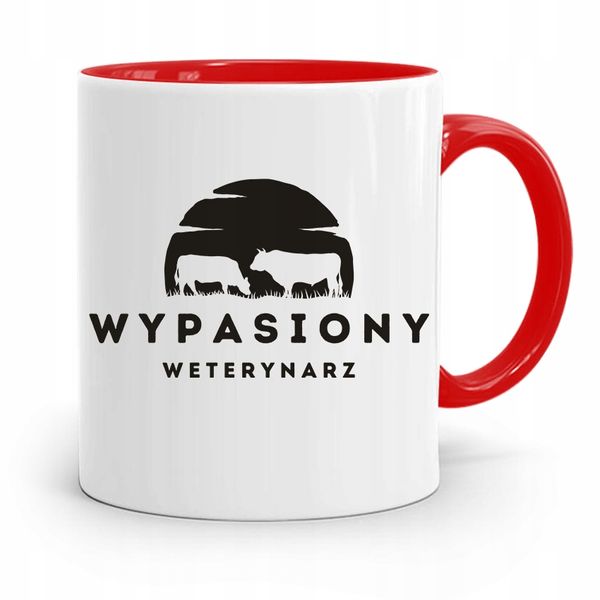 Kubek Czerwony Weterynarza Wypasiony Weterynarz Z Nadrukiem Ze Zdjęciem zdjęcie 1