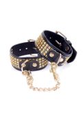 fetish b   series handcuffs with cristals 3 cm gold