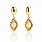 kolczyki ze stali szlachetnej pozłacane 14k złotem, wiszące kst3521