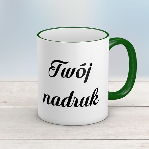 Kubek CLASSIC zielonym uszkiem z Twoim nadrukiem na Arena.pl