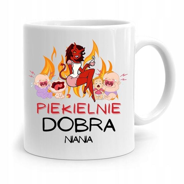Dla Niani Opiekunki Kubek Niania Piekielnie Dobra Z Nadrukiem Ze Zdjęciem zdjęcie 1