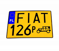 Tablice rejestracyjne zabytkowe Fiat 126p