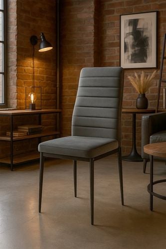 KRZESŁO PIKOWANE WELUR SALON JADALNIA KUCHNIA WYSOKIE MARK KT118 SZARE na Arena.pl