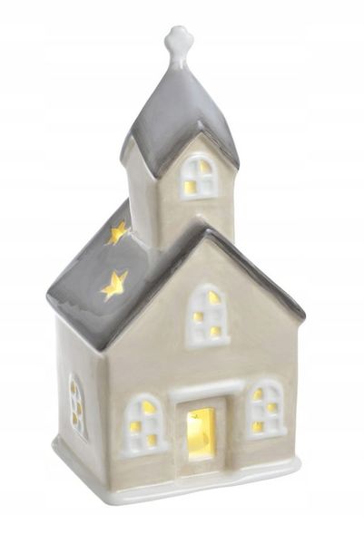 Kościół ceramiczny ozdoba LED zdjęcie 1