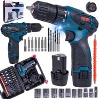WIERTARKO WKRĘTARKA AKUMULATOROWA 18V LED WIERTARKA 2Ah + ZESTAW
