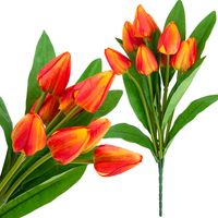 TULIPAN BUKIET TULIPANÓW PIĘKNY JAK ŻYWY TULIPANY KWIATY POMARAŃCZOWE