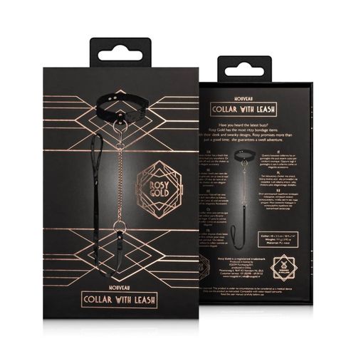 rosy gold   collar with leash   black na Arena.pl