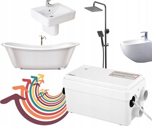 POMPA ŁAZIENKOWA PRZEPOMPOWNIA ŚCIEKÓW DO PRYSZNICA UMYWALKI 250W 80L/MIN na Arena.pl