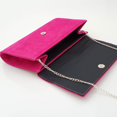 ELISE torebka kopertówka eko zamszowa z łańcuszkiem V014 bordowa na Arena.pl