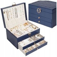 SZKATUŁKA NA BIŻUTERIĘ KUFEREK PREZENT ELEGANCKI ORGANIZER POJEMNY