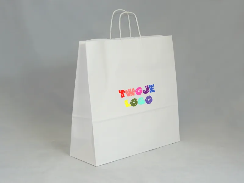 Torba papierowa biała 40 x 14 x 40 cm zdjęcie 4