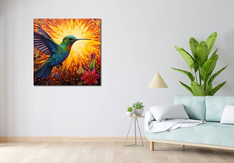 Obraz 90x90cm Koliber Barw zdjęcie 2