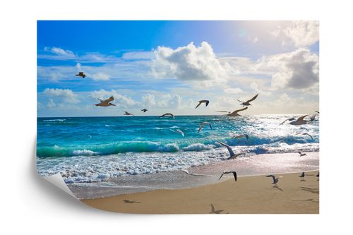 Fototapeta Plaża Morze Fale Flizelina 208x146 na Arena.pl