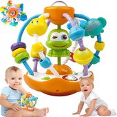 INTERAKTYWNA GRZECHOTKA MUZYCZNA KULA PIŁKA SENSORYCZNA ŻABKA DLA DZIECI