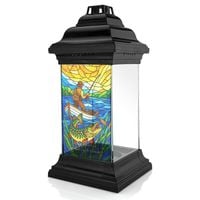 ZNICZ Witrażowy z Nadrukiem dla WĘDKARZA CMENTARZ