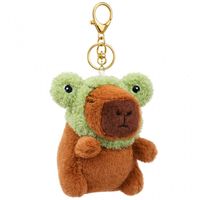 brelok do kluczy pluszowa puchata kapibara z czapką żaba brl391